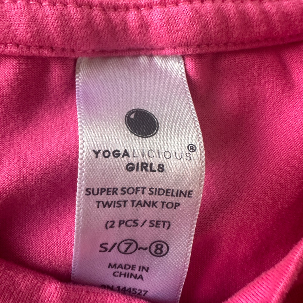 Yogalicious Hot Pink Tank with twist size S (7-8) - Picture 3 of 4